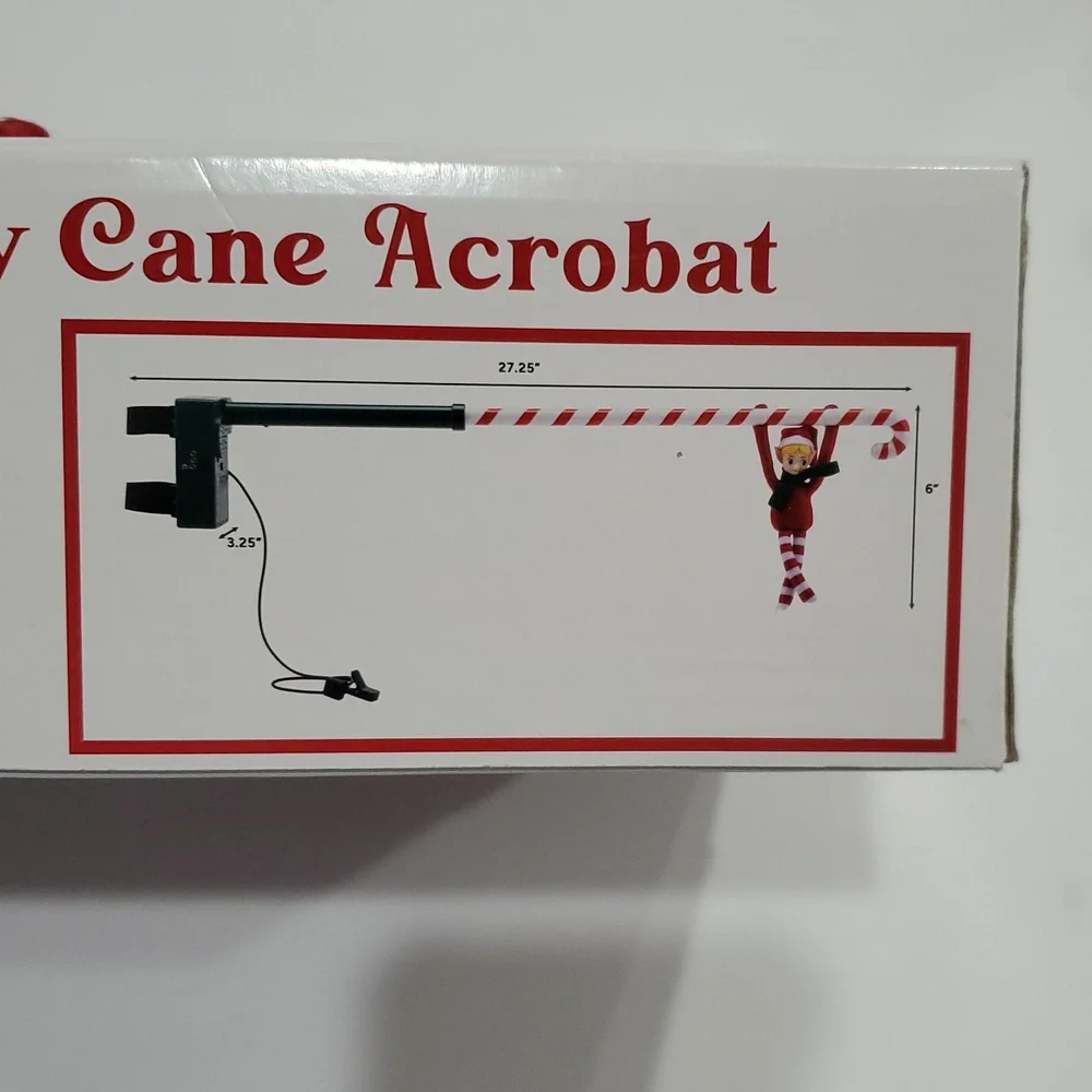 Animated candy cane acrobat‎ elf new